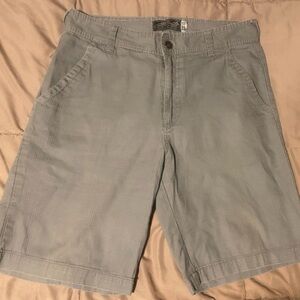 Gray Flat Front Casual Shorts